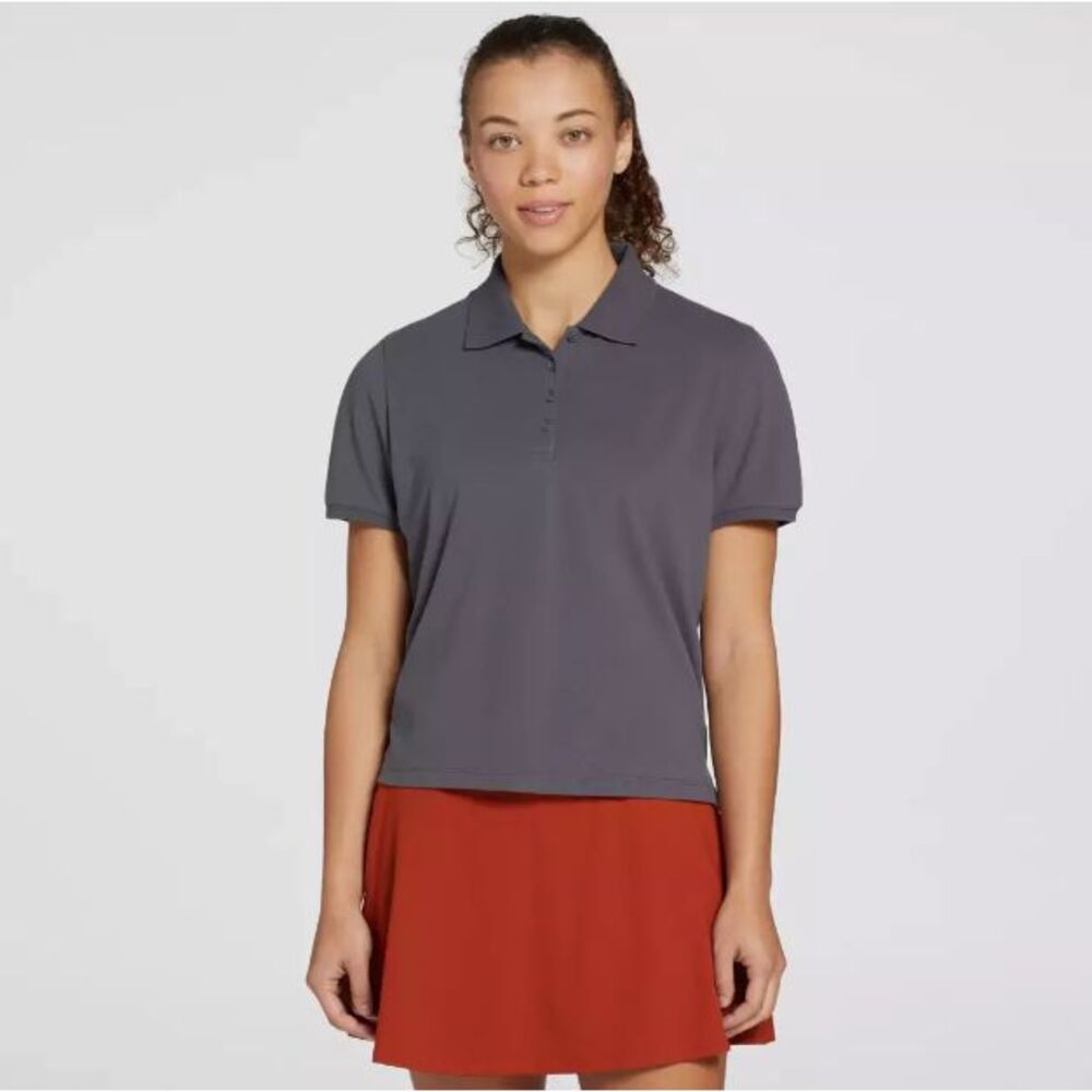 Calia Puff Sleeve Polo Women Carbon Grey Size Small S